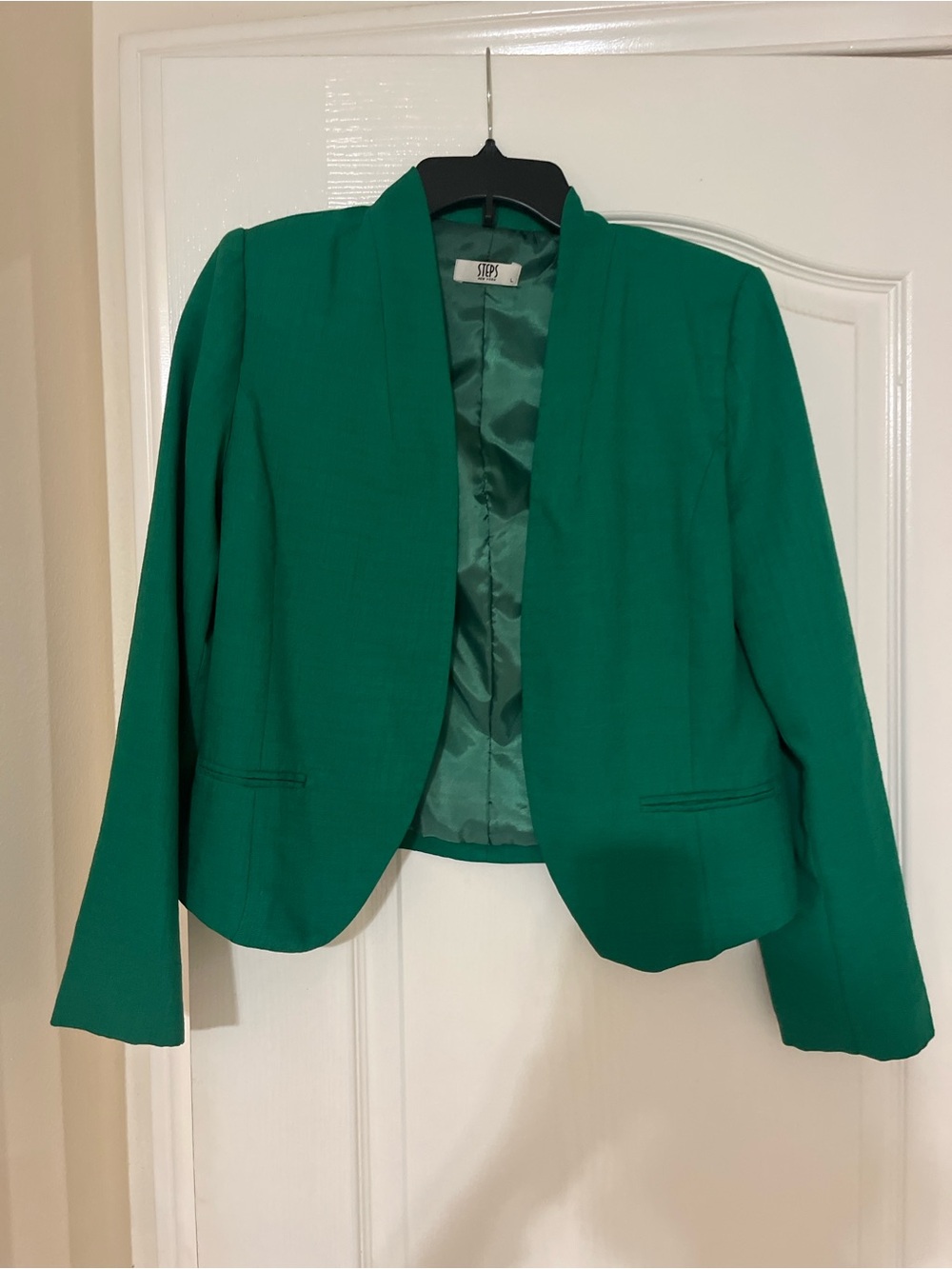 Green Open-Front Women's Blazer Jacket -